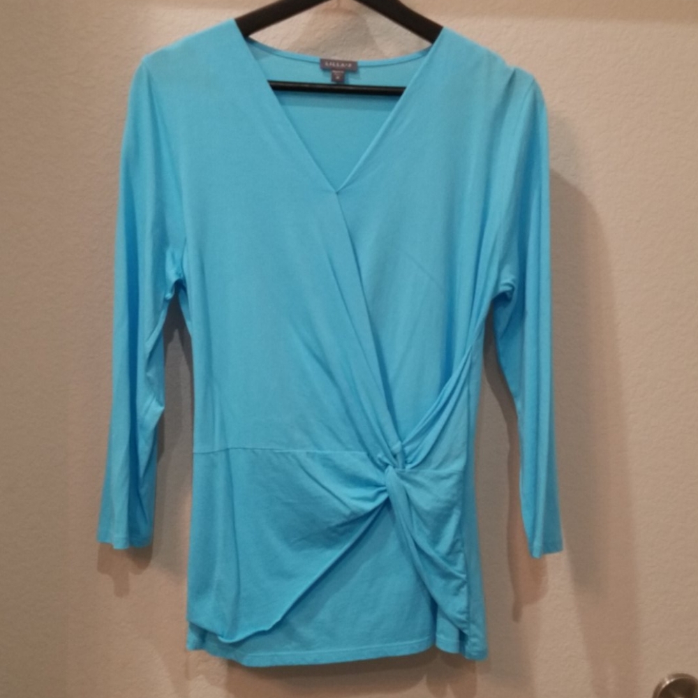 Lilla P Blue Wrap Top